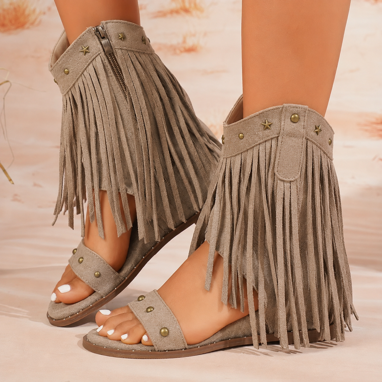 Tatiana | Women's Fringe Ankle Strap Sandals
