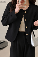 Paloma | Women's Round Neck Cropped Blazer