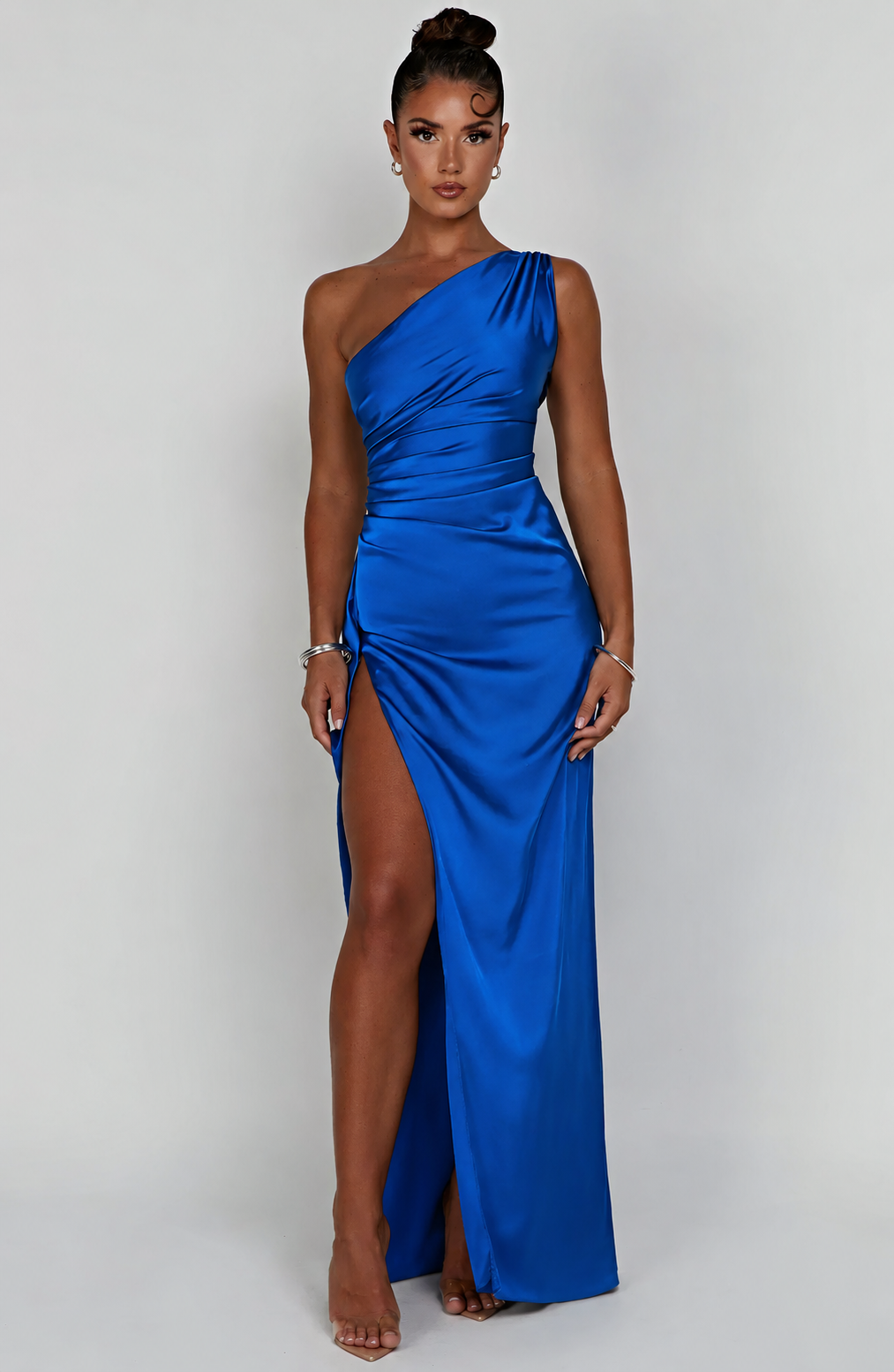 Thalia | Women's One Shoulder Slit Maxi Dress
