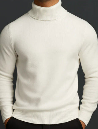Men's Marcel Fine Knit Turtleneck Sweater - White