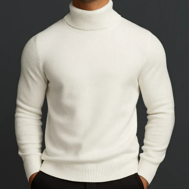 Men's Marcel Fine Knit Turtleneck Sweater - White