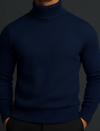 Men's Marcel Fine Knit Turtleneck Sweater - Blue