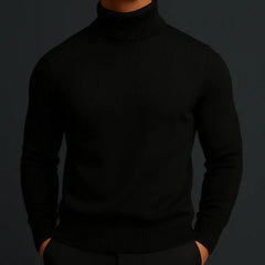 Men's Marcel Fine Knit Turtleneck Sweater - Black