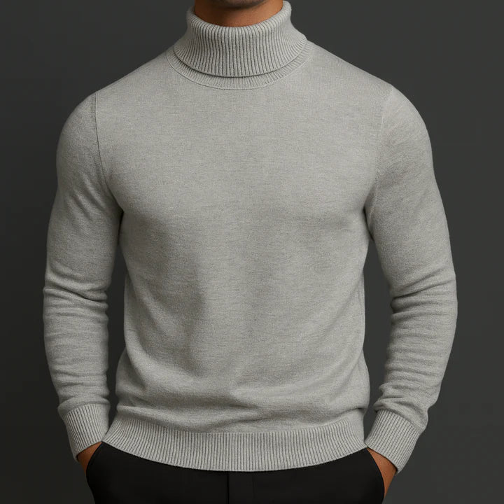 Men's Marcel Fine Knit Turtleneck Sweater - Gray