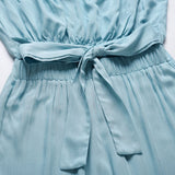 Luna | Women's Strapless Wide Leg Jumpsuit Tie Waist
