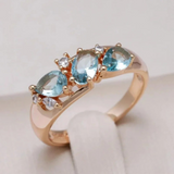 Gold Ring With Blue Zirconia