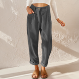 Harper | Women's High Waist Corduroy Trousers Relaxed Tapered Leg Pants