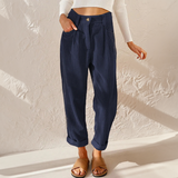 Harper | Women's High Waist Corduroy Trousers Relaxed Tapered Leg Pants