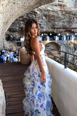 Gloria | Floral Cut-Out Split Beach Maxi Dress