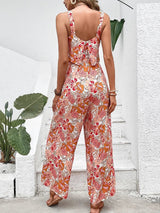 Sienna | Women's Floral Wide Leg Jumpsuit Sleeveless Backless