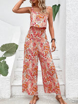 Sienna | Women's Floral Wide Leg Jumpsuit Sleeveless Backless