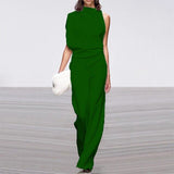 Aria | Women's Sleeveless Wide-Leg Jumpsuit with Mock Neck
