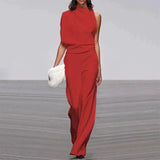 Aria | Women's Sleeveless Wide-Leg Jumpsuit with Mock Neck