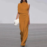 Aria | Women's Sleeveless Wide-Leg Jumpsuit with Mock Neck