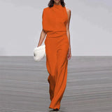 Aria | Women's Sleeveless Wide-Leg Jumpsuit with Mock Neck