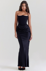 Hera | Elegant Retro Solid Color Strapless Party Dress