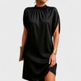 Aven | Women's Mock Neck Batwing Sleeve Dress Split Sleeve
