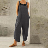 Harper | Women's Wide Leg Linen Jumpsuit Sleeveless Overalls