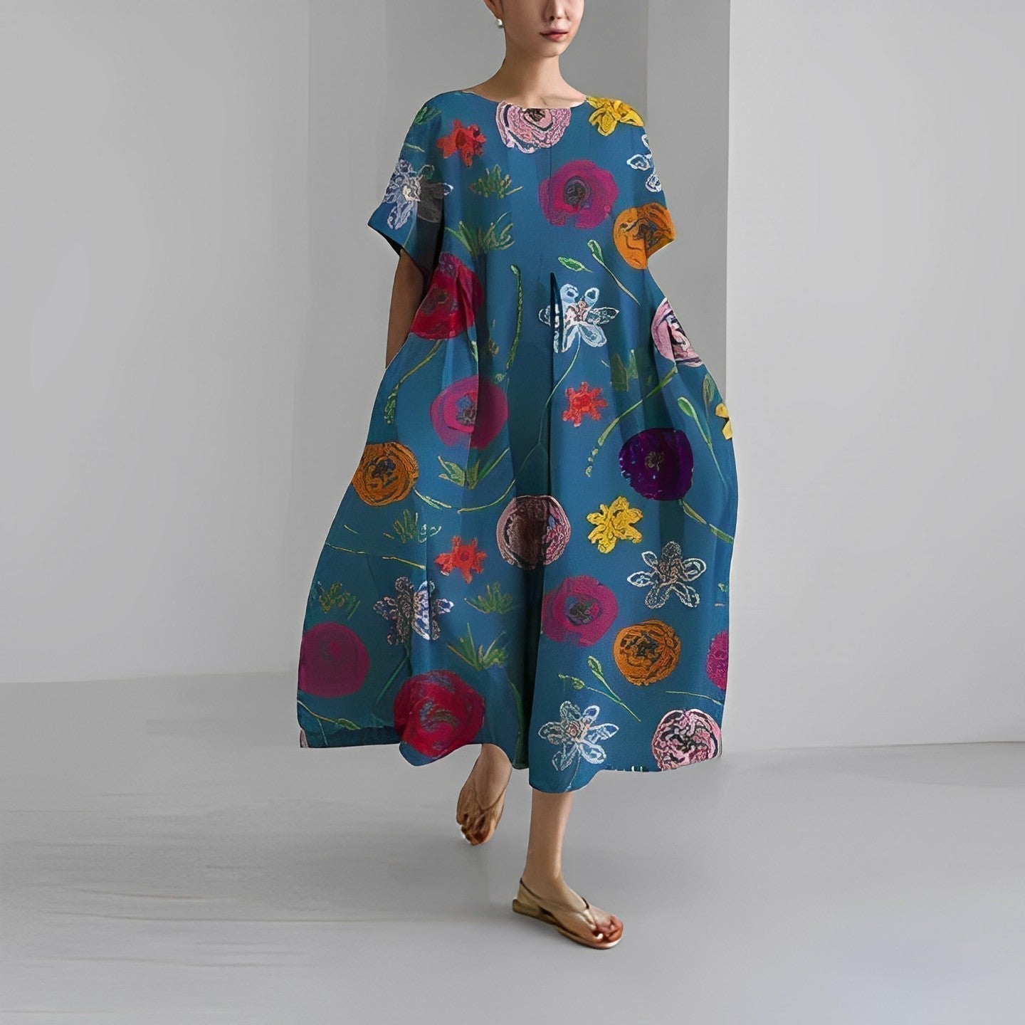 Claire | Bohemian Floral Print Dress