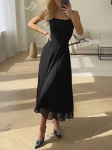 Marcia | Women's Square Neck Sleeveless A-Line Midi Dress