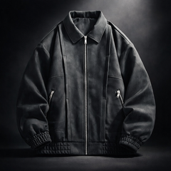 Men’s Oversized Suede-Look Bomber Jacket
