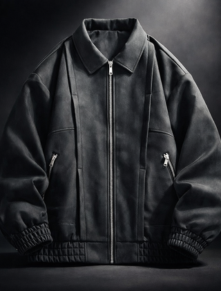 Men’s Oversized Suede-Look Bomber Jacket