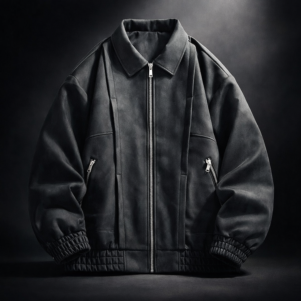 Men’s Oversized Suede-Look Bomber Jacket