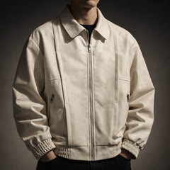Men’s Oversized Suede-Look Bomber Jacket