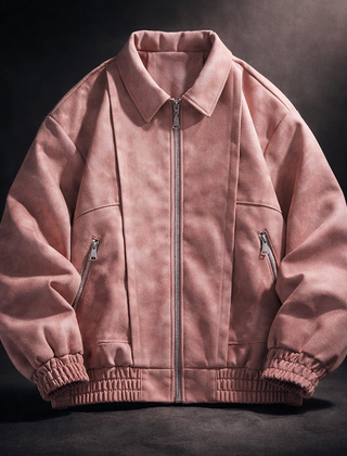 Men’s Oversized Suede-Look Bomber Jacket