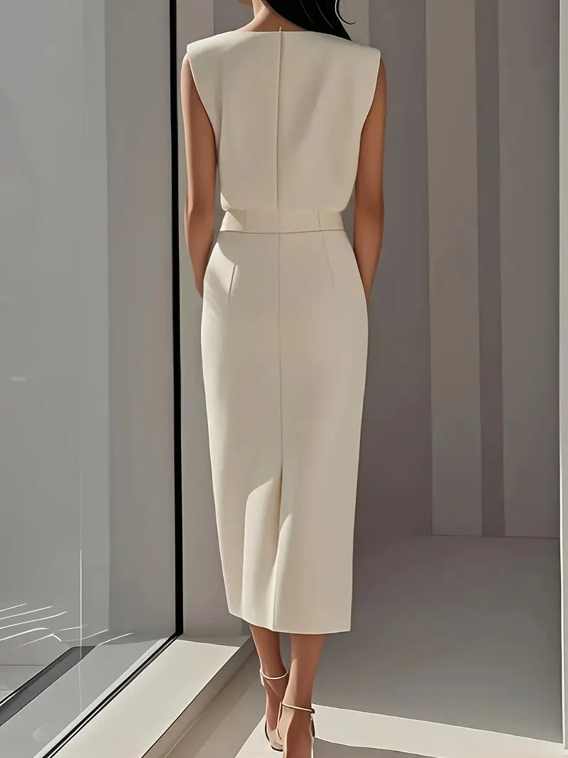Nina™ | Midi Dress with Side Slit