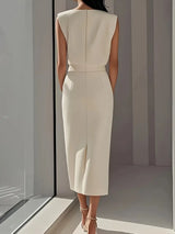 Nina™ | Midi Dress with Side Slit