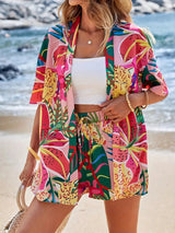 Sunny | Women's 2 Piece Printed Kimono Cardigan and Shorts Set