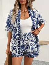 Sunny | Women's 2 Piece Printed Kimono Cardigan and Shorts Set