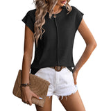Stella | Women's Ribbed Cap Sleeve Knit Vest Top