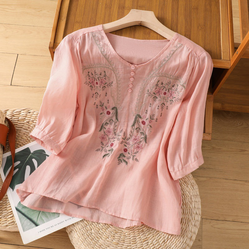 Tamsina™ | Embroidered Relaxed Blouse