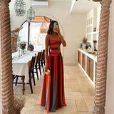 Aziza | Hollow Out Tie-Dye Gradient Long Dress