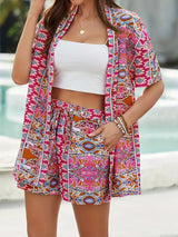 Sunny | Women's 2 Piece Printed Kimono Cardigan and Shorts Set