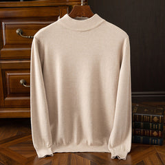Men’s Drop-Shoulder Mock-Neck Sweater in Cream