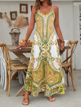 Maya | Women's Mandala Print V-Neck Spaghetti Strap Maxi Dress