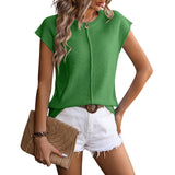 Stella | Women's Ribbed Cap Sleeve Knit Vest Top