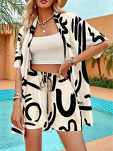Sunny | Women's 2 Piece Printed Kimono Cardigan and Shorts Set