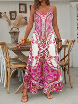 Maya | Women's Mandala Print V-Neck Spaghetti Strap Maxi Dress