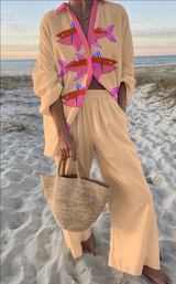Kyle™ | Full Pink with Fish Pattern