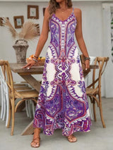 Maya | Women's Mandala Print V-Neck Spaghetti Strap Maxi Dress