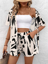 Sunny | Women's 2 Piece Printed Kimono Cardigan and Shorts Set