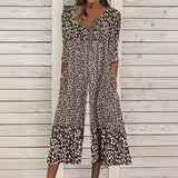 Wren | Women's Printed V-Neck Short Sleeve Jumpsuit Wide Leg