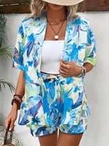 Sunny | Women's 2 Piece Printed Kimono Cardigan and Shorts Set