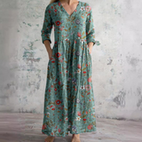 Ivory | Floral Whimsy Boho Maxi Dress