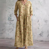 Ivory | Floral Whimsy Boho Maxi Dress