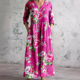 Ivory | Floral Whimsy Boho Maxi Dress